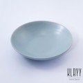 Cyan Blue Deep Round Plate